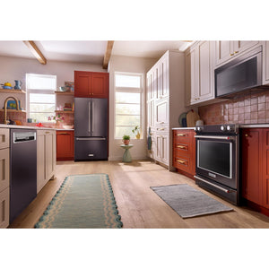 KitchenAid Counter-Depth 20-cu ft 3 -Door French Door Refrigerator with Ice Maker ( Black Stainless Steel ) ENERGY STAR Certified