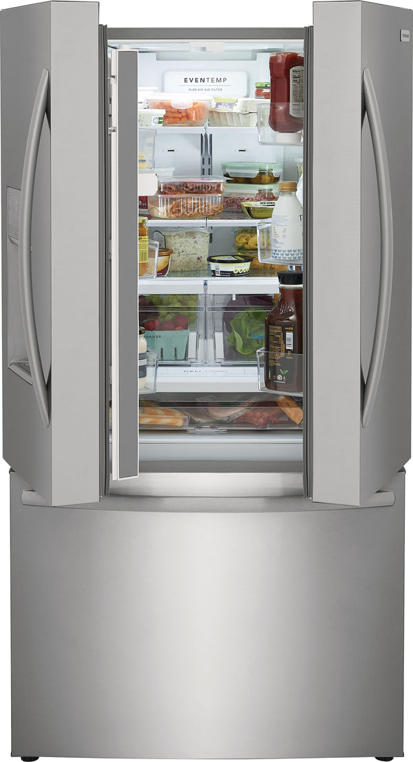 Frigidaire Standard-Depth 27.8-cu ft 3 -Door French Door Refrigerator with Ice Maker with Water and Ice Dispenser ( Fingerprint Resistant Stainless Steel ) ENERGY STAR Certified