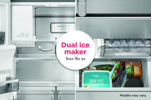 Frigidaire Gallery Standard-Depth 27.8-cu ft 3 -Door French Door Refrigerator with Dual Ice Maker with Water and Ice Dispenser ( Fingerprint Resistant Black Stainless Steel ) ENERGY STAR Certified