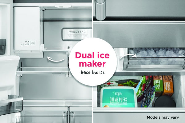 Frigidaire Gallery Counter-Depth 22.6-cu ft 3 -Door French Door Refrigerator with Dual Ice Maker with Water and Ice Dispenser ( Fingerprint Resistant Stainless Steel ) ENERGY STAR Certified