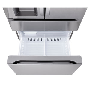 LG Standard-Depth 28.6-cu ft 4 -Door Smart Compatible French Door Refrigerator with Dual Ice Maker with Water and Ice Dispenser ( PrintProof Stainless Steel ) ENERGY STAR Certified