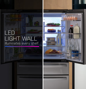 GE Profile Standard-Depth 28.7-cu ft 4 -Door Smart Compatible French Door Refrigerator with Ice Maker with Water Dispenser ( Stainless Steel ) ENERGY STAR Certified