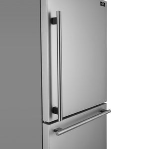 FORNO Milano Espresso 17.2-cu ft Counter-Depth Bottom-Freezer Refrigerator Stainless Steel ) ENERGY STAR Certified