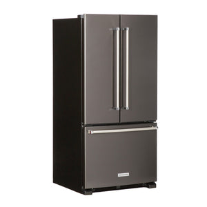 KitchenAid Standard-Depth 22.1-cu ft 3 -Door French Door Refrigerator with Ice Maker with Water Dispenser ( Black Stainless with PRINTSHIELD Finish ) ENERGY STAR Certified