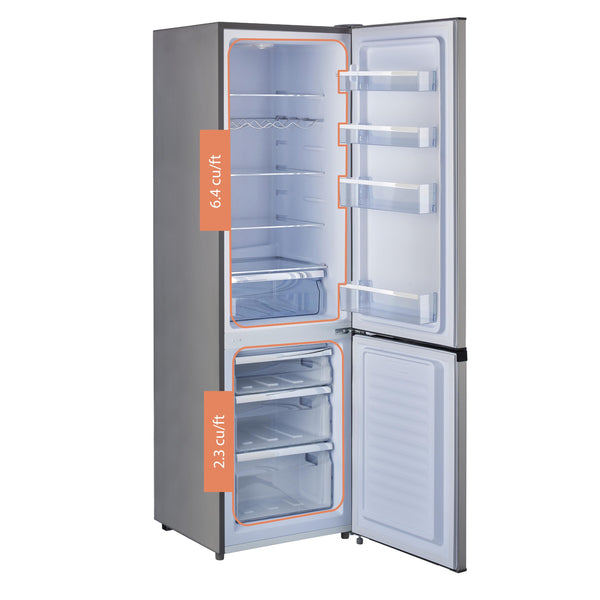 UNIQUE Prestige 8.7-cu ft Counter-Depth Bottom-Freezer Refrigerator Stainless Steel ) ENERGY STAR Certified