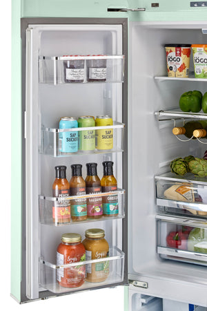 UNIQUE Classic Retro Counter-Depth 21.4-cu ft 3 -Door French Door Refrigerator with Ice Maker with Ice Dispenser ( Summer Mint Green ) ENERGY STAR Certified