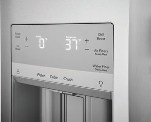 Frigidaire Counter-Depth 21.5-cu ft 4 -Door French Door Refrigerator with Ice Maker with Water and Ice Dispenser ( Smudge-Proof Stainless Steel ) ENERGY STAR Certified