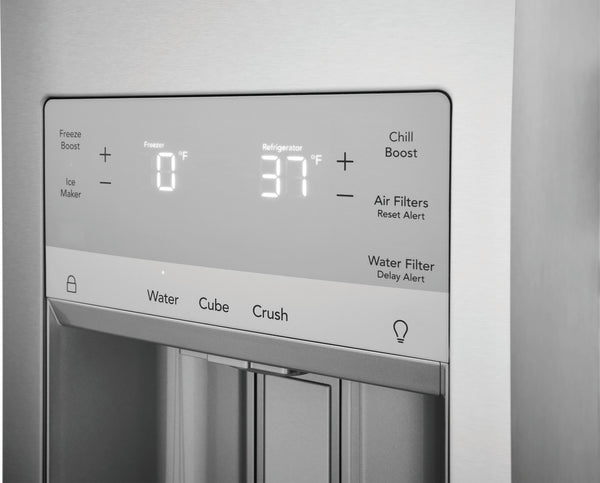 Frigidaire Counter-Depth 21.5-cu ft 4 -Door French Door Refrigerator with Ice Maker with Water and Ice Dispenser ( Smudge-Proof Stainless Steel ) ENERGY STAR Certified