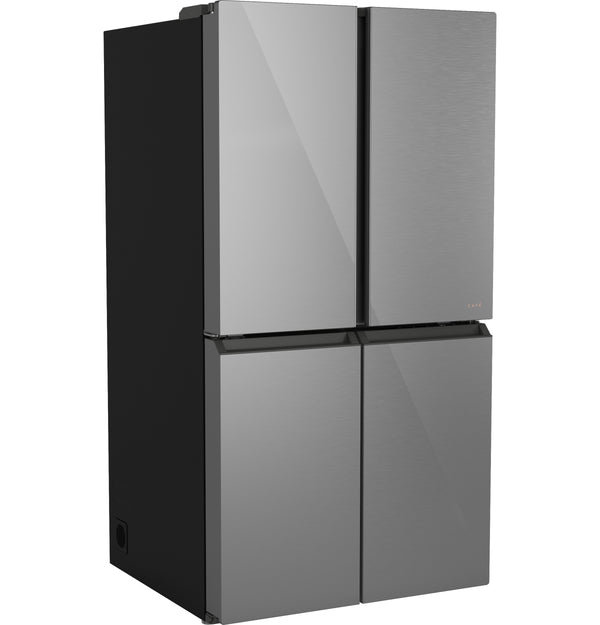 Cafe Standard-Depth 27.4-cu ft 4 -Door Smart Compatible French Door Refrigerator with Ice Maker with Water Dispenser ( Platinum Glass ) ENERGY STAR Certified
