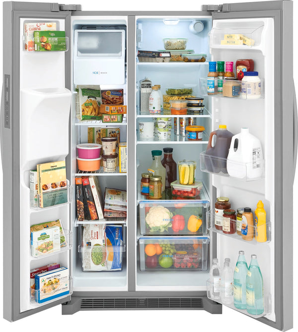 Frigidaire 25.6-cu ft Side-by-Side Refrigerator with Ice Maker ,Water and Ice Dispenser ( Stainless steel ) ENERGY STAR Certified