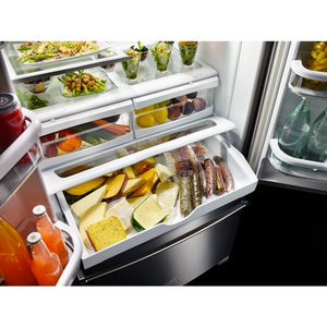KitchenAid Standard-Depth 25.2-cu ft 3 -Door French Door Refrigerator with Ice Maker with Water Dispenser ( Black Stainless with PRINTSHIELD Finish ) ENERGY STAR Certified