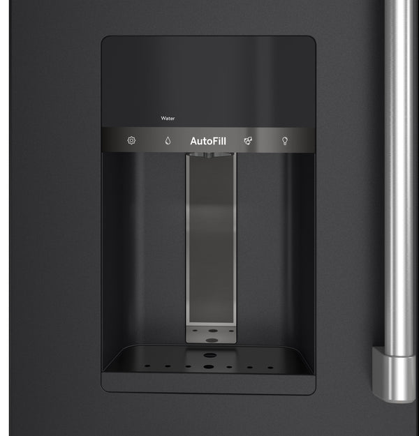 Cafe Counter-Depth 22.3-cu ft 4 -Door Smart Compatible French Door Refrigerator with Ice Maker with Water and Ice Dispenser ( Matte Black ) ENERGY STAR Certified