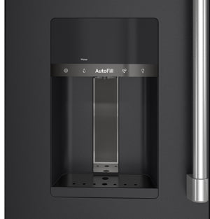 Cafe Standard-Depth 27.8-cu ft 4 -Door Smart Compatible French Door Refrigerator with Ice Maker with Water and Ice Dispenser ( Matte Black ) ENERGY STAR Certified
