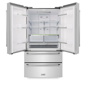 ZLINE KITCHEN & BATH Counter-Depth 22.5-cu ft 4 -Door French Door Refrigerator with Ice Maker ( Fingerprint Resistant Stainless Steel ) ENERGY STAR Certified