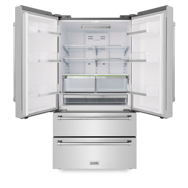 ZLINE KITCHEN & BATH Counter-Depth 22.5-cu ft 4 -Door French Door Refrigerator with Ice Maker ( Fingerprint Resistant Stainless Steel ) ENERGY STAR Certified