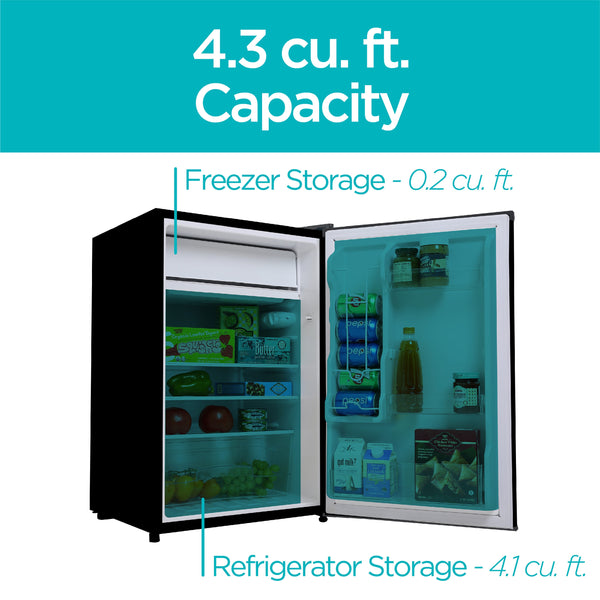 BLACK+DECKER 4.3-cu ft Mini Fridge with Freezer ( Black ) ENERGY STAR