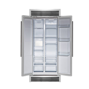 FORNO Salerno 15.6-cu ft Counter-Depth Side-by-Side Refrigerator ( Stainless steel )