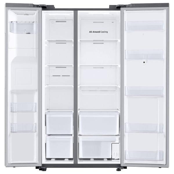 Samsung Family Hub 21.5-cu ft Counter-Depth Side-by-Side Refrigerator Smart Compatible with Ice Maker ,Water and Ice Dispenser ( Fingerprint Resistant Stainless Steel ) ENERGY STAR Certified