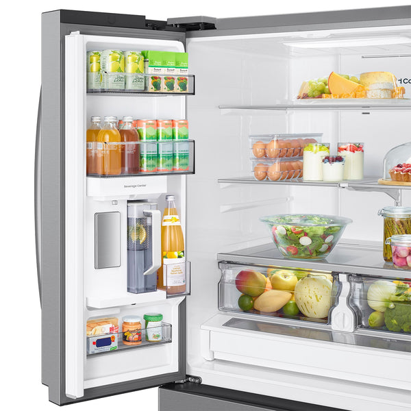 Samsung Standard-Depth Mega Capacity 31.5-cu ft 3 -Door Smart Compatible French Door Refrigerator with Dual Ice Maker with Water Dispenser ( Fingerprint Resistant Stainless Steel ) ENERGY STAR Certified