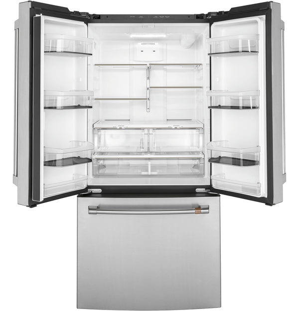 Cafe Counter-Depth 18.6-cu ft 3 -Door French Door Refrigerator with Ice Maker with Water Dispenser ( Stainless Steel ) ENERGY STAR Certified