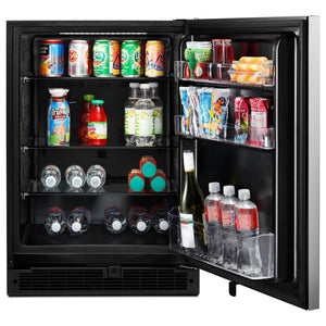 Whirlpool 5.1-cu ft Built-In Mini Fridge ( Stainless steel ) ENERGY STAR