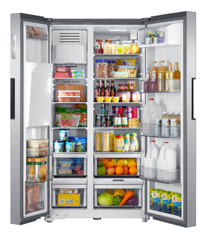 Midea 26.3-cu ft Side-by-Side Refrigerator with Ice Maker ,Water and Ice Dispenser ( Stainless steel )