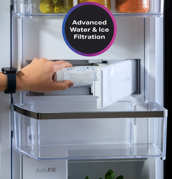 GE Profile Counter-Depth 23.2-cu ft 4 -Door Smart Compatible French Door Refrigerator with Ice Maker with Water Dispenser ( Stainless Steel ) ENERGY STAR Certified