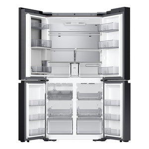 Samsung Bespoke Standard-Depth Family Hub 28.6-cu ft 4 -Door Smart Compatible French Door Refrigerator with Dual Ice Maker with Water Dispenser and Door within Door ( White Glass ) ENERGY STAR Certified