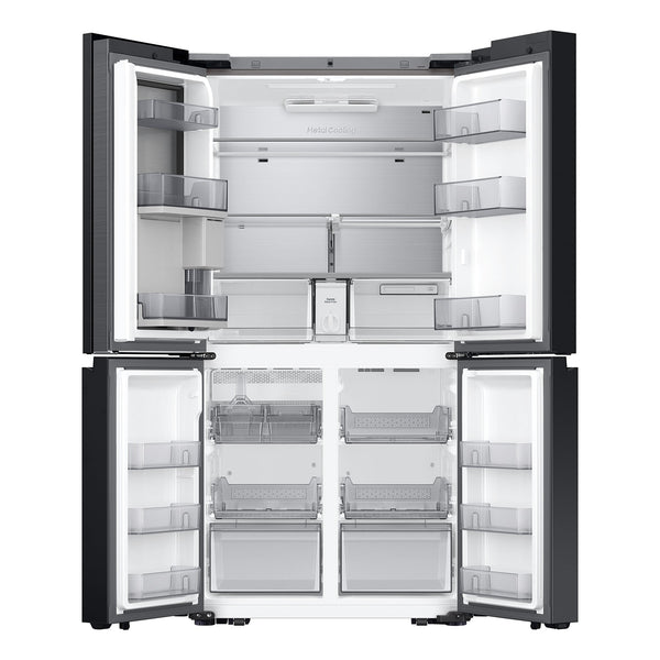 Samsung Bespoke Standard-Depth Family Hub 28.6-cu ft 4 -Door Smart Compatible French Door Refrigerator with Dual Ice Maker with Water Dispenser and Door within Door ( White Glass ) ENERGY STAR Certified