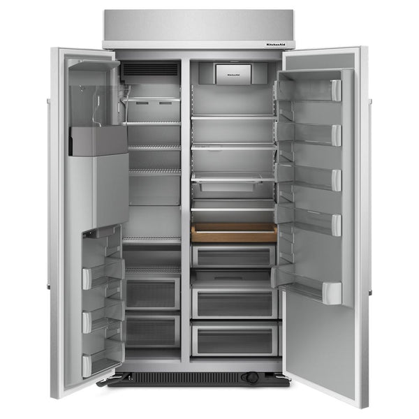 KitchenAid 29.4-cu ft Counter-Depth Side-by-Side Refrigerator Built-In with Ice Maker ,Water and Ice Dispenser ( Stainless Steel with PrintShield Finish ) ENERGY STAR Certified