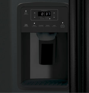 GE 23-cu ft Side-by-Side Refrigerator with Ice Maker ,Water and Ice Dispenser ( Black ) ENERGY STAR Certified
