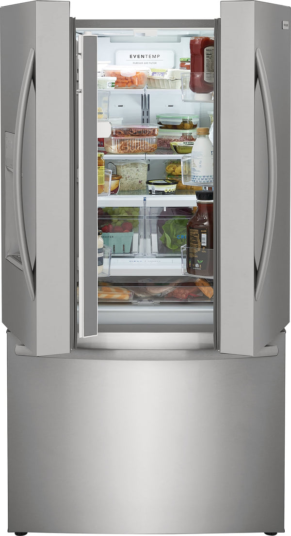 Frigidaire Standard-Depth 27.8-cu ft 3 -Door French Door Refrigerator with Ice Maker with Water and Ice Dispenser ( Stainless Steel ) ENERGY STAR Certified