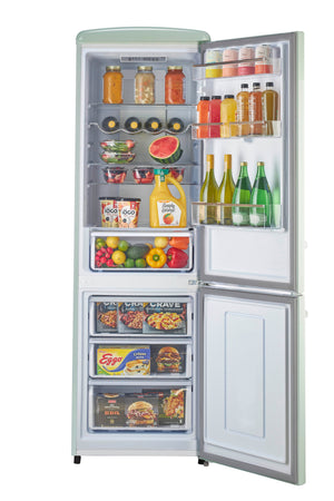 UNIQUE Classic Retro 11.7-cu ft Counter-Depth Bottom-Freezer Refrigerator Summer Mint Green ) ENERGY STAR Certified