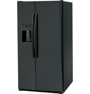 GE 25.3-cu ft Side-by-Side Refrigerator with Ice Maker ,Water and Ice Dispenser ( Black )