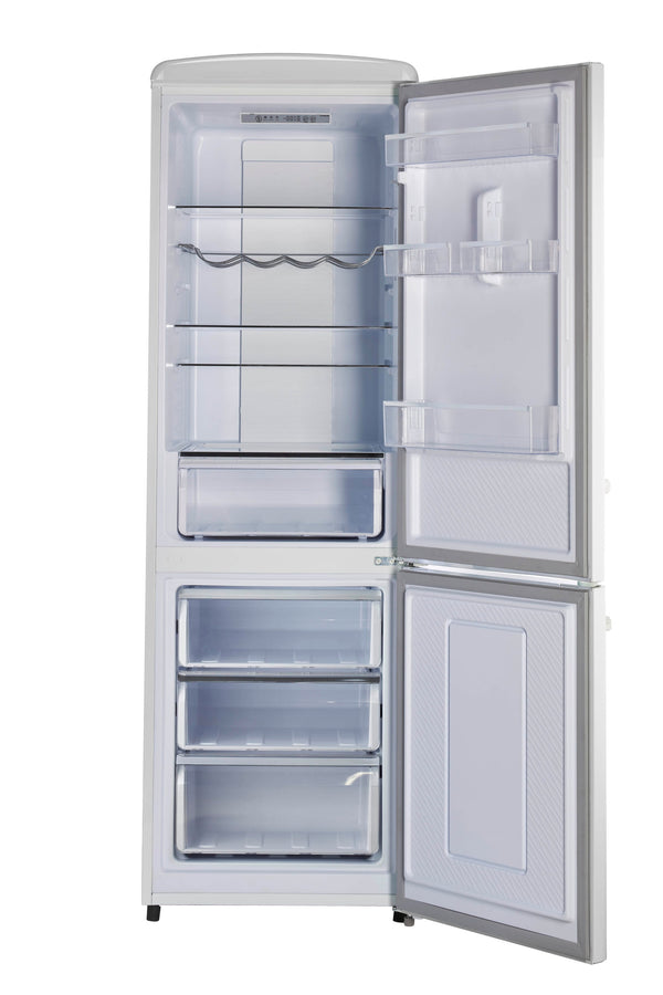 UNIQUE Classic Retro 11.7-cu ft Counter-Depth Bottom-Freezer Refrigerator Marshmallow White ) ENERGY STAR Certified