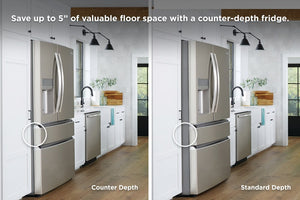 Frigidaire Gallery Counter-Depth 22.1-cu ft 4 -Door French Door Refrigerator with Ice Maker with Water Dispenser ( Fingerprint Resistant Stainless Steel ) ENERGY STAR Certified