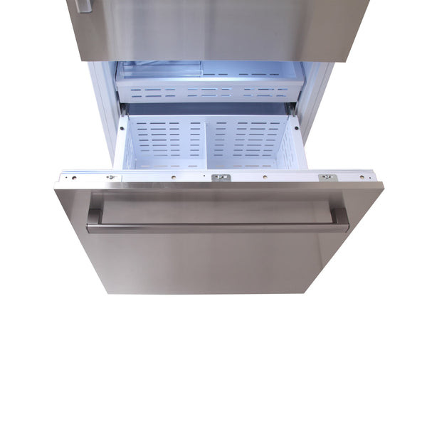 Kucht 19.8-cu ft Counter-Depth Built-In Bottom-Freezer Refrigerator with Ice Maker ( White ) ENERGY STAR Certified