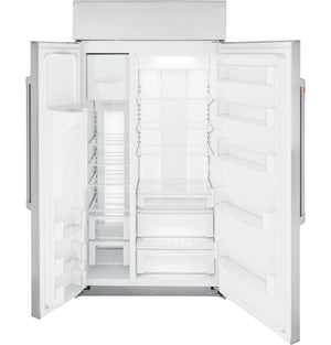 Cafe 24.5-cu ft Counter-Depth Side-by-Side Refrigerator Built-In Smart Compatible with Ice Maker ,Water and Ice Dispenser ( Stainless Steel )