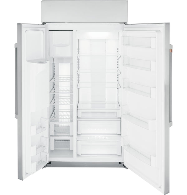 Cafe 24.5-cu ft Counter-Depth Side-by-Side Refrigerator Built-In Smart Compatible with Ice Maker ,Water and Ice Dispenser ( Stainless Steel )
