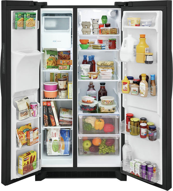 Frigidaire 25.6-cu ft Side-by-Side Refrigerator with Ice Maker ,Water and Ice Dispenser ( Black ) ENERGY STAR Certified