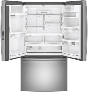 GE Profile Counter-Depth 23.1-cu ft 3 -Door French Door Refrigerator with Ice Maker with Water Dispenser ( Stainless Steel ) ENERGY STAR Certified