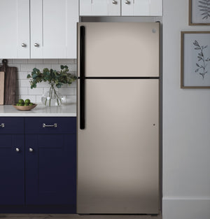 GE 17.5-cu ft Top-Freezer Refrigerator ( Silver ) ENERGY STAR Certified