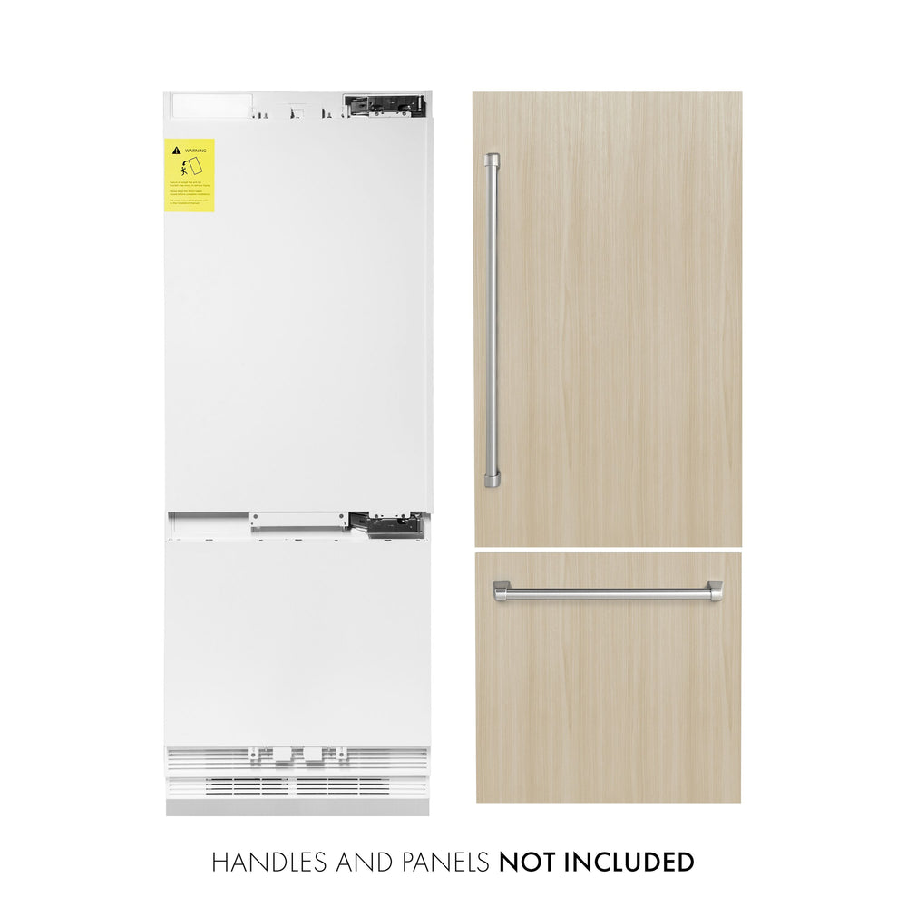 ZLINE KITCHEN & BATH Built-In 16.1-cu ft Counter-Depth Built-In Bottom-Freezer Refrigerator with Ice Maker ( Custom Panel-Ready ) ENERGY STAR Certified