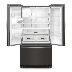 Whirlpool Standard-Depth 24.7-cu ft 3 -Door French Door Refrigerator with Ice Maker with Water and Ice Dispenser ( Black Stainless Steel ) ENERGY STAR Certified