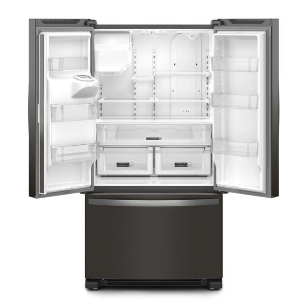 Whirlpool Standard-Depth 24.7-cu ft 3 -Door French Door Refrigerator with Ice Maker with Water and Ice Dispenser ( Black Stainless Steel ) ENERGY STAR Certified