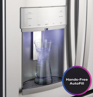 GE Profile Counter-Depth 22.2-cu ft 3 -Door French Door Refrigerator with Ice Maker with Water and Ice Dispenser ( Stainless Steel ) ENERGY STAR Certified
