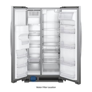 Whirlpool 24.5-cu ft Side-by-Side Refrigerator with Ice Maker ,Water and Ice Dispenser ( Fingerprint Resistant Stainless Steel )
