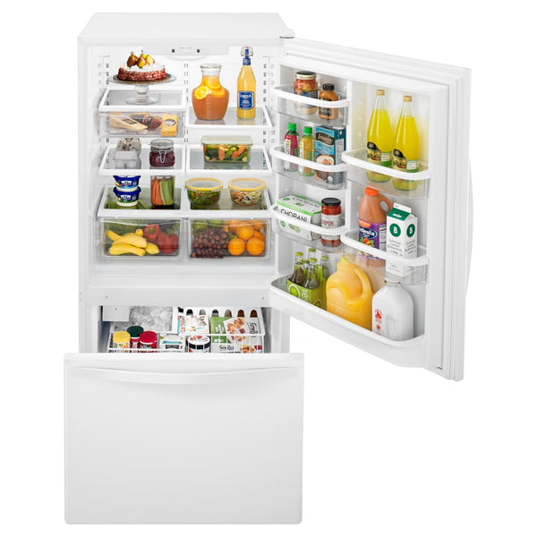 Whirlpool 22.07-cu ft Standard-Depth Bottom-Freezer Refrigerator with Ice Maker ( White ) ENERGY STAR Certified