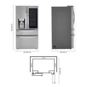 LG Standard-Depth Craft Ice Full-Convert Drawer 29.5-cu ft 4 -Door Smart Compatible French Door Refrigerator with Dual Ice Maker with Water and Ice Dispenser and Door within Door ( Printproof Stainless Steel ) ENERGY STAR Certified