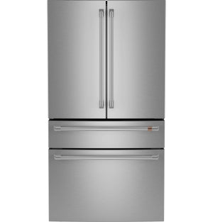 Cafe Counter-Depth 23.2-cu ft 4 -Door Smart Compatible French Door Refrigerator with Ice Maker with Water Dispenser ( Stainless Steel ) ENERGY STAR Certified
